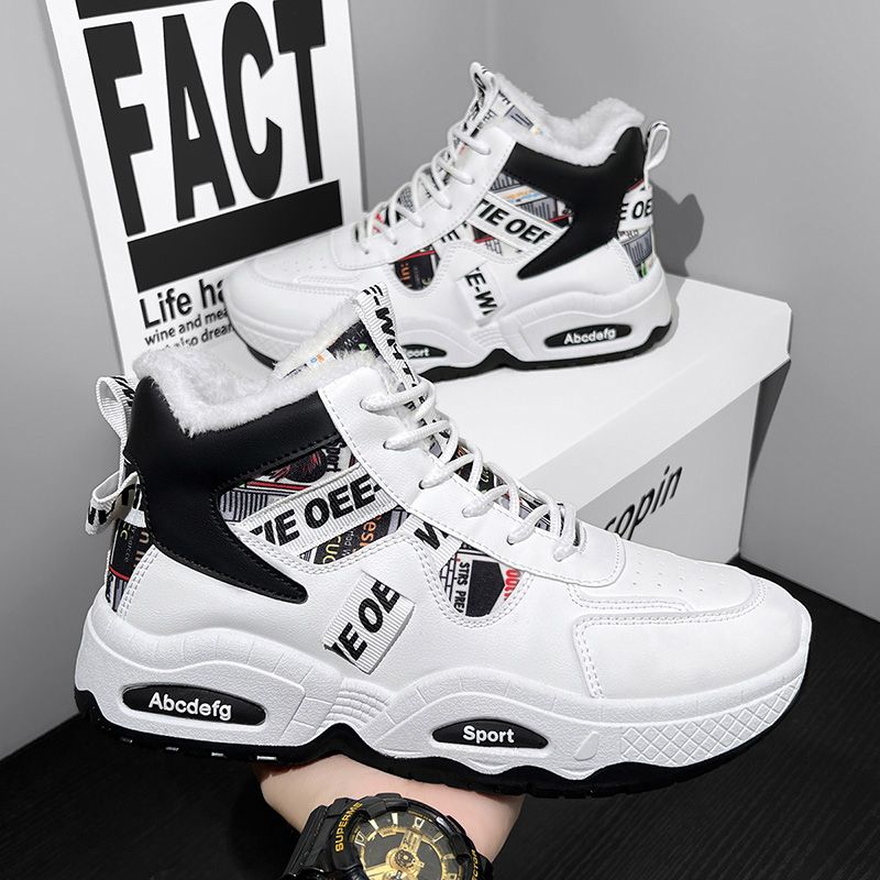 Men's wholesale sneaker BS6029-1 - Black Fur-Lined