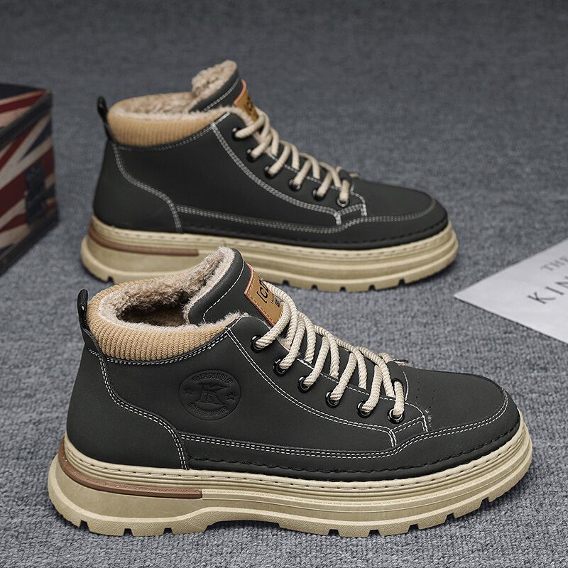Men's wholesale sneaker K8211-1 - Black Fur-Lined