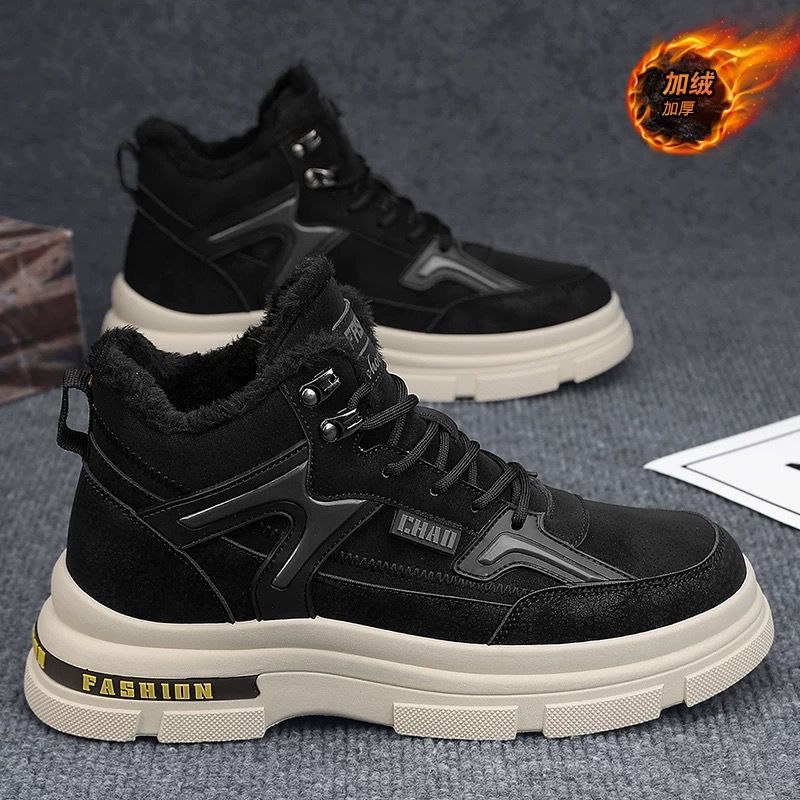Men's wholesale sneaker S772 - Black Fur-Lined